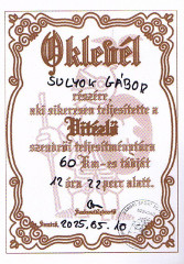Teljesítménytúrák :: Vitézlő teljesítménytúra :: oklevél.jpg :: 