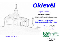 Teljesítménytúrák :: Mátrai Csillagok éjszakai teljesítménytúra :: oklevél.jpg :: 