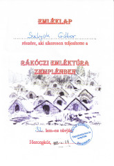Teljesítménytúrák :: Rákóczi emléktúra a Zemplénben :: oklevél.jpg :: 