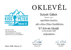 Teljesítménytúrák :: Kiss Péter emléktúra :: oklevél.jpg :: 