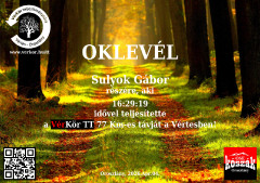 Teljesítménytúrák :: Vérkör teljesítménytúra :: oklevél.jpg :: 