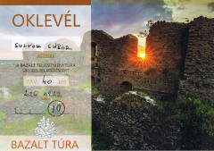 Teljesítménytúrák :: Hőség utáni Bazalt 40 :: oklevél.jpg :: 